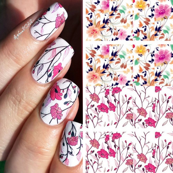  BORN PRETTY Pretty Flower Nail Art Water Decals BP-W04 Transfer Nail Stickers Nail Art Decorations #20595