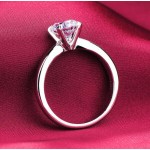  Wholesale Plating Classic Uplifted 4 Prong Single Zirconia Anillos Mujer Wedding Ring for Women 