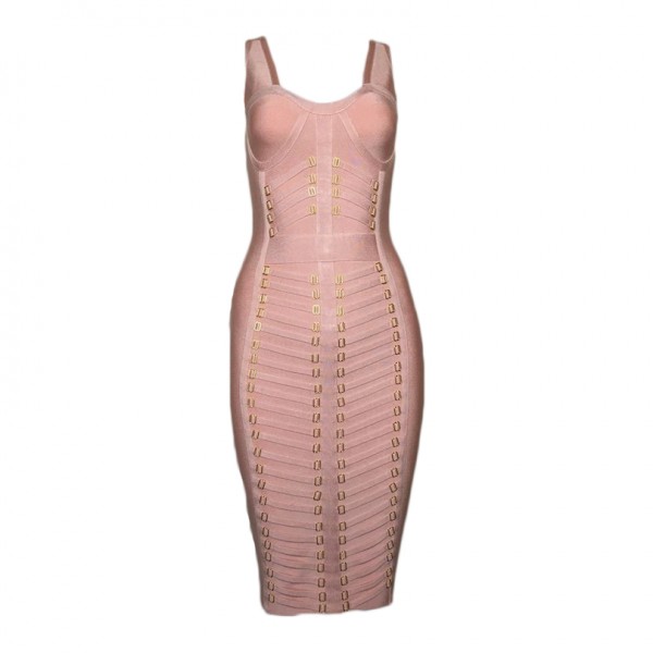  high quality sleevless  pink bandage dress party dresses 2017 HL bodycon bandage dress vestidos