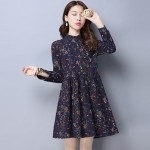  new fashion cotton linen vintage print  women casual loose autumn spring dress vestidos femininos party 2018 dresses