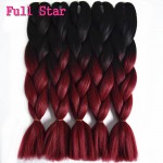 1-10 Packs Braiding Hair 24" 100G Pure Black Grey purple Color Full Star Senegalese Twists  Synthetic Jumbo Box Braiding Hair