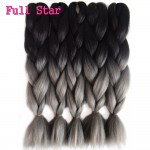 1-10pcs 24" 100g Crochet Braids Hair Full Star Black Purple Blue Ombre  Braiding Hair Jumbo Braiding Hair Synthetic Braids Hair
