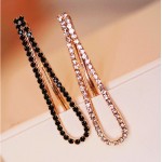 1 Pair (2 Pcs) New Fashion Rehinstone Black/ White Barrette Women Hairpins/ Hair Clips