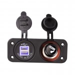 1 Piece Blue Led Dual 12v Car Cigarette Lighter Socket Splitter 12v USB 3.1A Power Adapter Charger Digital Voltmeter