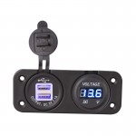 1 Piece Blue Led Dual 12v Car Cigarette Lighter Socket Splitter 12v USB 3.1A Power Adapter Charger Digital Voltmeter