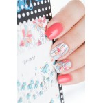 1 Sheet BORN PRETTY Nail Sticker Cute Flower Pattern Nail Art Water Decals Nail Transfer Stickers  BP-W17