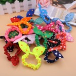 1 set 5 pcsHot Sale Fashion Girls Hair Band Mix Styles Polka Dot Bow Rabbit Ears Elastic Hair Rope Ponytail Holder Free Shipping