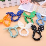 1 set 5 pcsHot Sale Fashion Girls Hair Band Mix Styles Polka Dot Bow Rabbit Ears Elastic Hair Rope Ponytail Holder Free Shipping