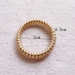 10 Pcs New Arrival Gold/Silver Color Elastic Rubber Telephone Wire Hair Bands Ponytail Holder Hair Accessories