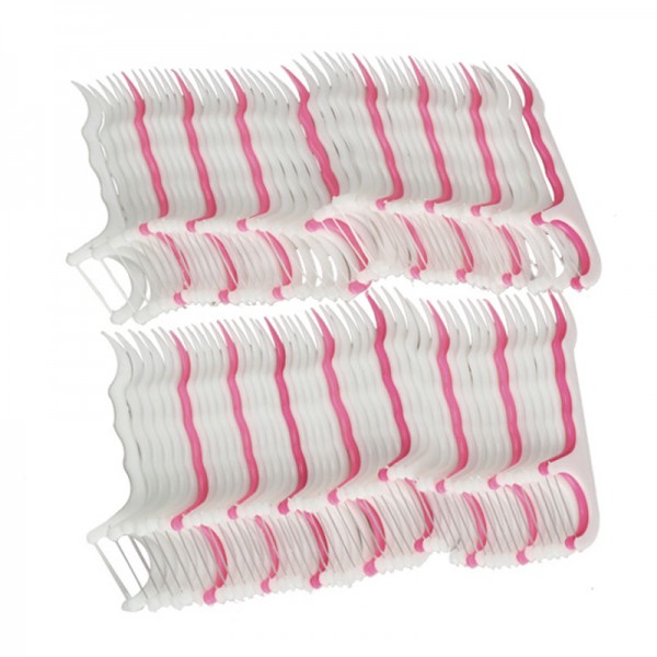 100pcs/pack Interdental Dental Flosser Brush Teeth Stick  Plastic Tooth Picks Nylon Wire Dental Floss Tooth Picks Dental Floss