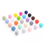 100pieces/lot Silicone Beads Baby Teething Beads 15mm Safe Food Grade Nursing Chewing Round Silicone Beads