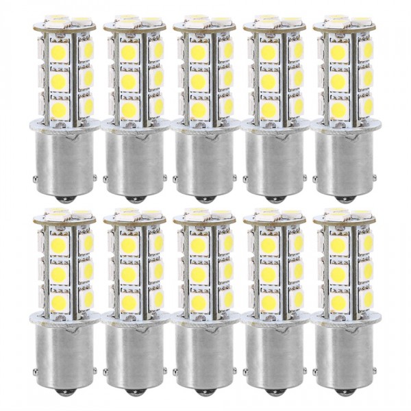 10Pcs 1156 BA15S / 1141 / 1073 / 1095 Base 18 SMD 5050 LED Replacement Bulb 12V