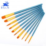 10Pcs/Set Kids Student Watercolor Gouache Painting Pen Nylon Hair Wooden Handle Paint Brush Set Drawing Art Supplies