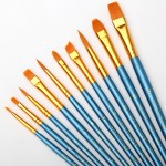 10Pcs/Set Kids Student Watercolor Gouache Painting Pen Nylon Hair Wooden Handle Paint Brush Set Drawing Art Supplies