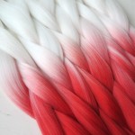 10pcs 100g/pc 24" WHITE NEON CHILI Red Ombre Kanekalon Braiding Hair Synthetic Two Tone Kanekalon Jumbo Braid Hair Extensions