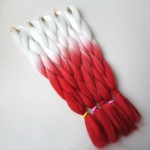 10pcs 100g/pc 24" WHITE NEON CHILI Red Ombre Kanekalon Braiding Hair Synthetic Two Tone Kanekalon Jumbo Braid Hair Extensions