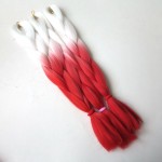 10pcs 100g/pc 24" WHITE NEON CHILI Red Ombre Kanekalon Braiding Hair Synthetic Two Tone Kanekalon Jumbo Braid Hair Extensions