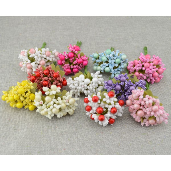 10pcs Free shipping Artificial flowers Foam flower bud DIY wreath material Bride wrist lovely flower Wedding flower decoration