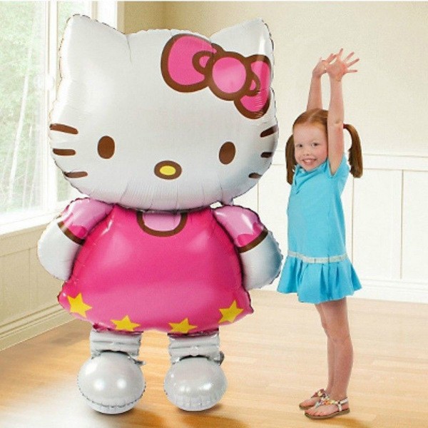116*65cm Large Size Hello Kitty Cat Foil Balloons Cartoon Birthday