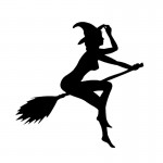 12*11CM FUNNY SEXY WITCH LADY GIR Sexy Witch Lady Car Stickers Car Sticker Decals Black/Silver CT-585