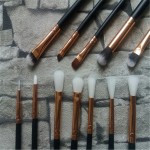 12Pcs Rose gold makeup brushes professional Eye Shadow Foundation Eyebrow oval Brush Cosmetic make up brush set toothbrush Tool