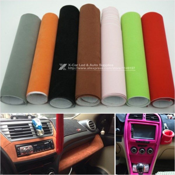 135*30CM 8 Colors Velvet Fabric Velvet Film Suede Film Car Sticker With Bubble Car Interior Sticker Car Body Decoration Sticker