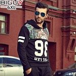 140kg Plus Size Men Hoodies 2016 New Autumn Men's Sportswear Number Printed Hoodies 3 4 5 6 XL1096hood