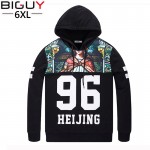 140kg Plus Size Men Hoodies 2016 New Autumn Men's Sportswear Number Printed Hoodies 3 4 5 6 XL1096hood