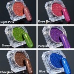 1.5g 1 Box Holographic Glitter Laser Powder Gorgeous Nail Glitter Chrome Pigment for DIY Nail Art Decorations 6 Colors Available