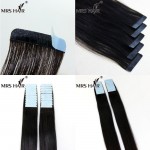 16inches Tape In Hair Extensions 20pcs Black Skin Weft Hair On Tape Straight Tape Hair Extensions Blonde Seamless Hair Brown