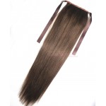 16"-28" 100% Brazilian Remy hair Clips In/on Human Hair Extensions Horsetail Ponytail #4 medium brown 80g100g 120g140g