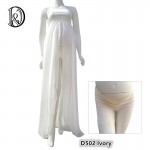 (170cm) Maternity Maxi Dress Boob Tube On Top with Shorts Free Size Split Front Chiffon For Photography Props Dress