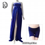 (170cm) Maternity Maxi Dress Boob Tube On Top with Shorts Free Size Split Front Chiffon For Photography Props Dress