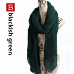 180*110cm Solid Color Winter Scarf Women Hijab Green Shawls And Scarves Ladies Wraps Scarf Female