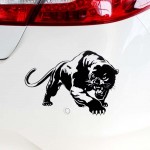 19.5*13.6CM Fiery Wild Panther Hunting Car Body Decal Car Stickers Motorcycle Decorations Black/Silver C9-2149