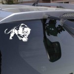 19.5*13.6CM Fiery Wild Panther Hunting Car Body Decal Car Stickers Motorcycle Decorations Black/Silver C9-2149