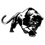 19.5*13.6CM Fiery Wild Panther Hunting Car Body Decal Car Stickers Motorcycle Decorations Black/Silver C9-2149