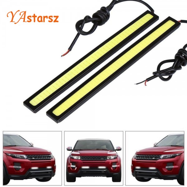 1Pcs Car styling Ultra Bright 12W LED Daytime Running lights DC 12V 17cm 100% Waterproof Auto Car DRL COB Driving Fog lamp