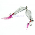 1pc 10g 100mm Silver Fishing Lure Gill Paillette Tackle Treble Hook With Feather