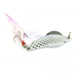 1pc 10g 100mm Silver Fishing Lure Gill Paillette Tackle Treble Hook With Feather