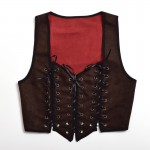 1pc Medieval Lady Reversible Lace Up Corset Vest Renaissance Wench Two-Sides Bodice Waistcoat Tops