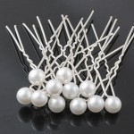 20 pieces/lot Charm Wedding Bridal Party Hair Pins Clip Barrettes White Faux Pearl Hairpins Hair Accessories