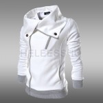 2014 fall and winter clothes new men's oblique zipper hooded cardigan  men's long-sleeved jacket men hoodie shipping WY48