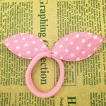 2015 New 10pcs 45mm Super Cute Rabbit Ears Hair Holders Hair Accessories Child Girl Women Print Point Rubber Bands(Random Color)