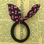 2015 New 10pcs 45mm Super Cute Rabbit Ears Hair Holders Hair Accessories Child Girl Women Print Point Rubber Bands(Random Color)