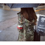 2015 New Arrival Spring Outerwear Jacket Women Female Coat Womens Army Green Camouflage Jacket