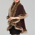 2015 New Fashion Cashmere Imitation Fox Fur Coat  Cardigan Women Poncho  Knitted Sweater Lady Scarves Free Shipping