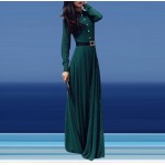 2015 Summer Style Beach Dress Women Long Sleeve Maxi Dress Vintage Clubwear Vestidos Elegant Long Dress Free Shipping DS-166