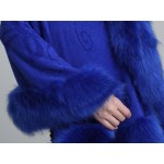 2015 Winter  Womens Leather Grass Fox Fur Collar Poncho Cape Bridal Wedding Dress Shawl Cape  Lady Wool Vest Fur Coat