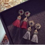 2016  Fashion Vintage Earrings For Women Jewelry Bright Brick Earrings  Flower Ancient Long Tassel Drop Earrings Dangle  Brincos